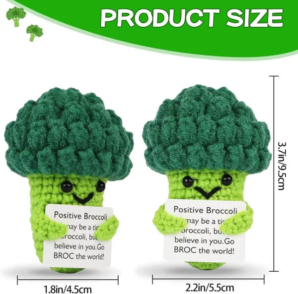Poupée au Crochet de câlin de poche à énergie positive, Mini peluche tricotée à la main, pomme de terre, tortue, légumes, canard, cadeau de soutien amusant avec carte – Image 3