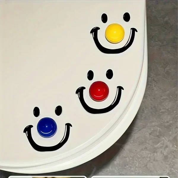 Lève-couvercle de toilette en boule de sourire Dopamine de Style contemporain, forme ronde, ouvre-couvercle de siège de toilette portatif pour salle de bain – Image 8