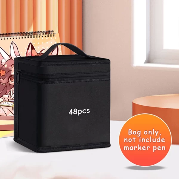 12/24/36/48 pièces sac à crayons Art marqueur stylo sac de rangement grande capacité toile marqueur stylo organisateur pliant carré marqueur stylo pochette – Image 8
