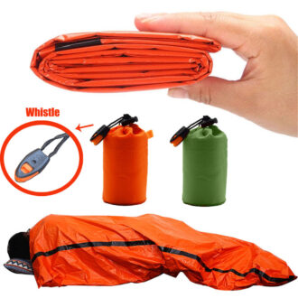 Sac de couchage de survie d'urgence Portable et étanche, équipement de Camping Edc en plein air, sac thermique, Kit de premiers secours, couverture en Mylar