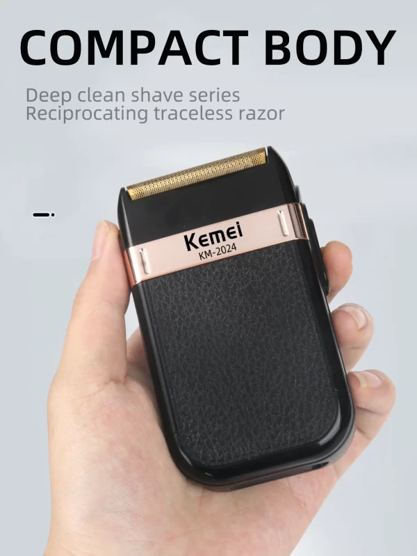 Kemei rasoir électrique pour hommes étanche double lame alternative sans fil rasoir USB Rechargeable Machine à raser barbier tondeuse – Image 5