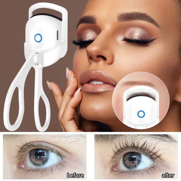 Recourbe-cils chauffant électrique Portable, peigne, permanente, longue durée, façonnant les boucles, outil de maquillage thermique – Image 4