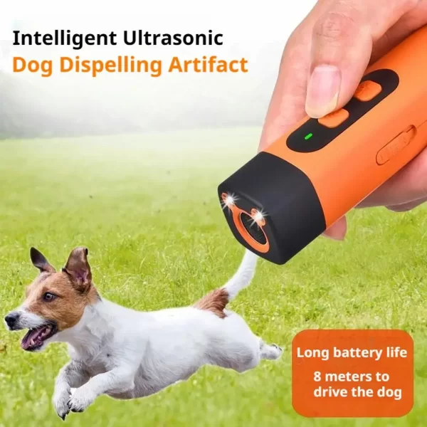 Répulsif ultrasonique pour chiens de compagnie, dissuasion des aboiements de chien avec lampe de poche LED, répulsif d'entraînement pour chiens rechargeables, outil Anti-aboiement – Image 5
