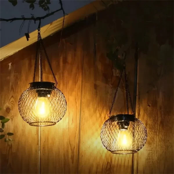 Lanterne solaire extérieure, lumières solaires améliorées Ortiny pour lumières suspendues extérieures décoratives lanternes solaires imperméables – Image 8