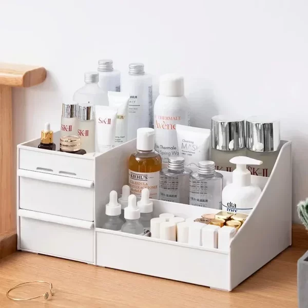 Boîte de rangement de cosmétiques multi-tiroirs, bijoux cosmétiques, vernis à ongles, conteneur de cosmétiques, boîte de rangement d'articles divers de bureau – Image 3