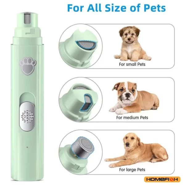 Broyeur à ongles électrique pour chien, coupe-ongles pour animaux de compagnie, Rechargeable par USB, indolore avec roue de polissage pour petits/grands animaux de compagnie – Image 4