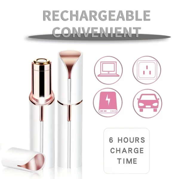 Épilateur électrique portable en forme de rouge à lèvres pour femmes, indolore et efficace, épilation du visage, rasoir domestique, outil de rasoir – Image 4