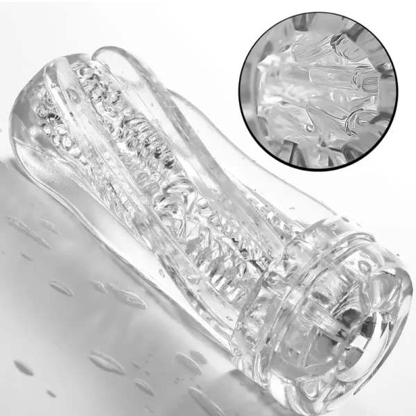 Masturbateur masculin tasse chatte douce jouets sexuels vagin Transparent exercice d'endurance adulte fournitures pour adultes tasse de poche sous vide pour hommes – Image 4