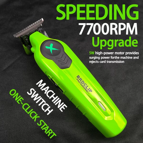 Nouveau 2025 BRDCLIP FA1T vert professionnel tondeuse à cheveux barbier sculpture dégradé finition Machine tondeuse électrique avec support de chargeur – Image 2