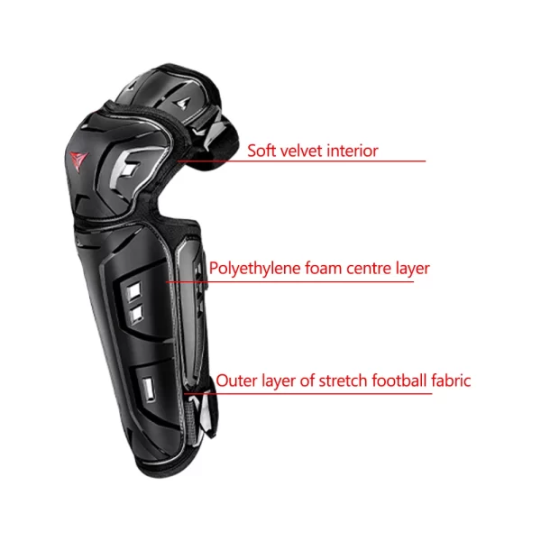Coussinets de protection du genou et du coude, équipement de sport de plein air, équitation, moto, motocross, patinage, protecteurs, 4 pièces, ensemble – Image 5