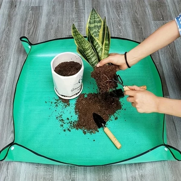 1 pièces tapis de plantation 50 cm -100 cm tapis d'empotage de jardinage pliable plante de jardin Pot de fleur transplantation tapis imperméables – Image 2