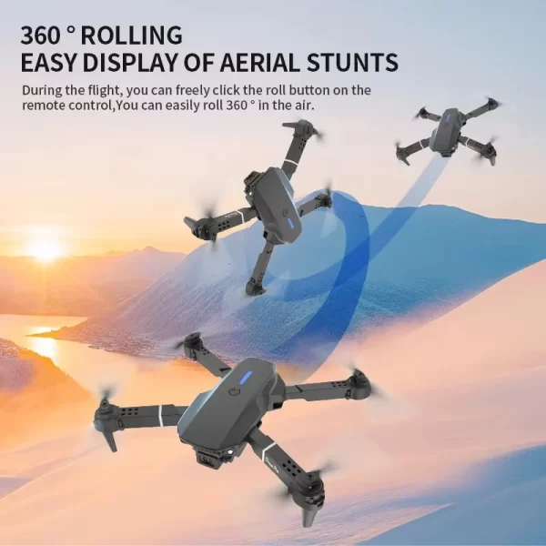 Drone professionnel E88 PRO 8K HD, caméra grand Angle, WiFi FPV, maintien en hauteur, pliable, RC, hélicoptère Quadrotor, jouets pour enfants – Image 7