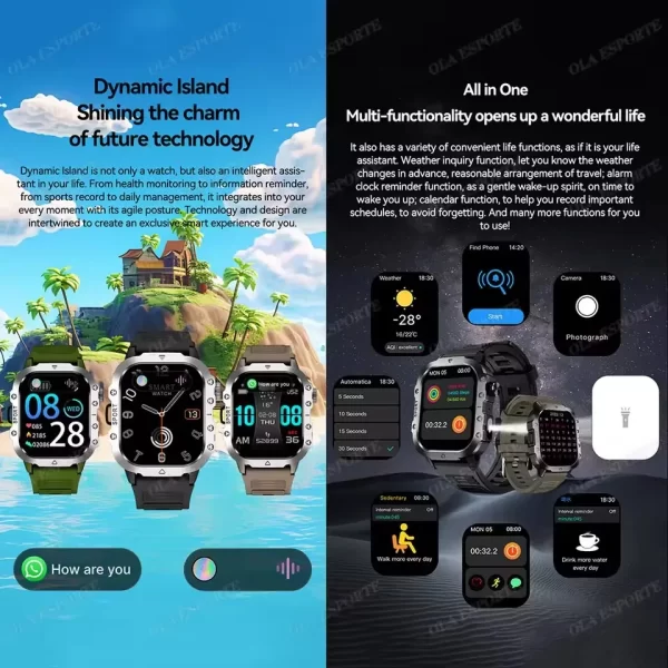 2025 nouvelle montre intelligente hommes pour Huawei Xiaomi militaire extérieur GPS Sport montres fréquence cardiaque sommeil étanche montre intelligente IOS Android – Image 3