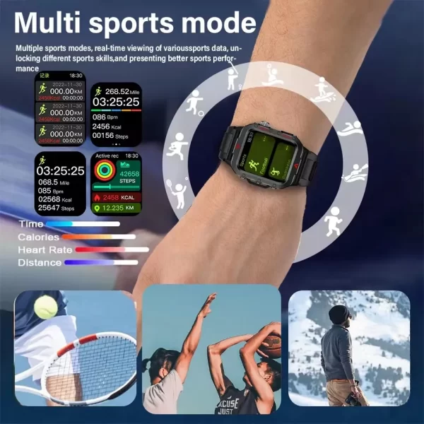 Nouveau GPS Sport montre intelligente étanche BT appel militaire qualité extérieure SmartWatch IP67 pour hommes femmes mode affaires SmartBracelet – Image 6