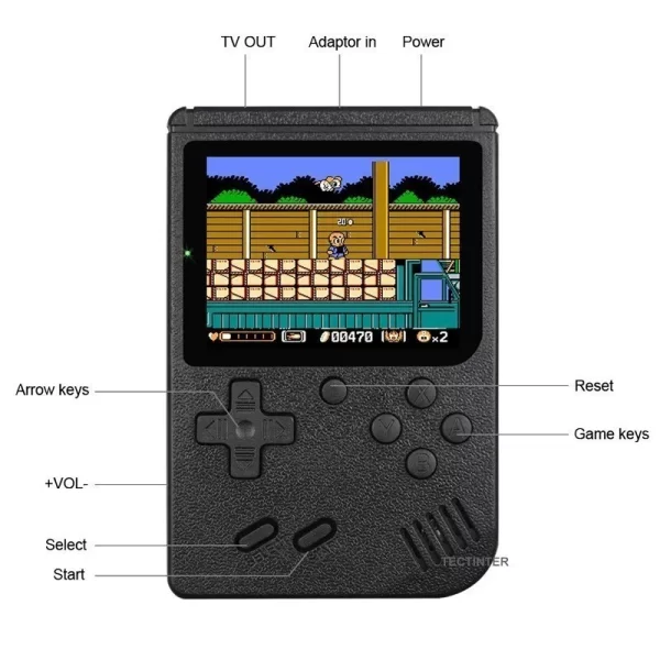 Mini console de jeu vidéo rétro portable, 8 bits, 500 jeux intégrés, console de jeu AV Out, délibérément garçon, universitaires, Jubenz – Image 8