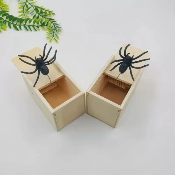 Trick Spider – boîte de peur amusante, boîte cachée en bois, farce de qualité, boîte de peur en bois, jeu amusant, jouets de farces pour amis, meilleur cadeau – Image 7