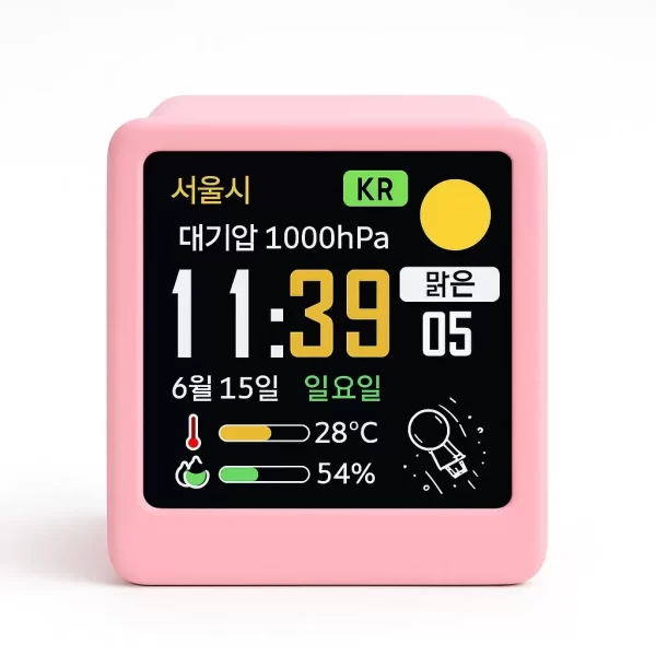 Mini nouvelle horloge météo animée de bureau WiFi, ornement créatif, Station météo multifonctionnelle – Image 5