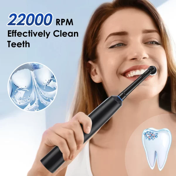 Brosse à dents électriques rotatives Brosse à dents électriques rechargeables pour adultes Brosse à dents électriques rotatives avec 8 têtes de brosse douces – Image 3