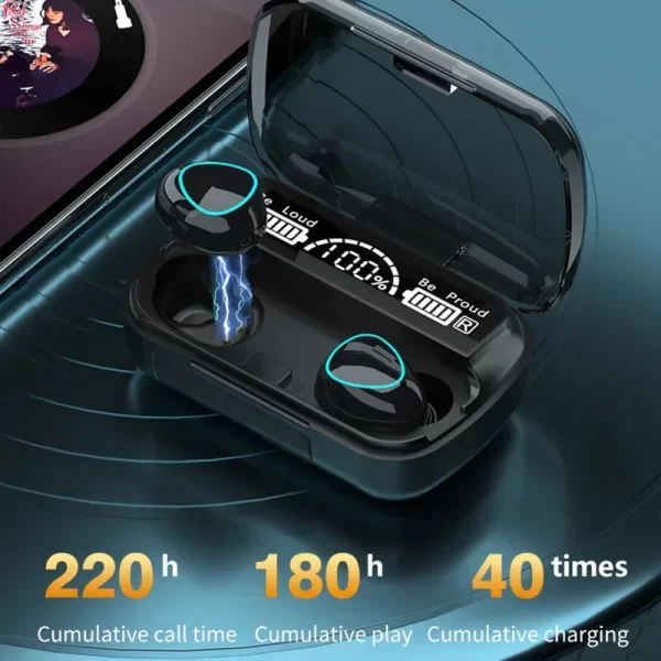 M10 Bluetooth écouteurs mains libres LED affichage casque Bluetooth HiFi stéréo musique sans fil écouteurs étanche casque de jeu – Image 8