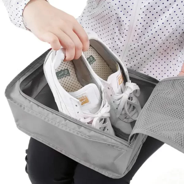 5/1 pièces Portable pliant petit sac à chaussures sac de rangement de voyage sac de rangement de chaussures multifonctionnel étanche plage voyage sac à chaussures – Image 4