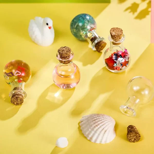 Petites bouteilles en verre, 10 pièces, bouteille de Potion Miniature, Mini flacons en verre de liège pour mariage – Image 6