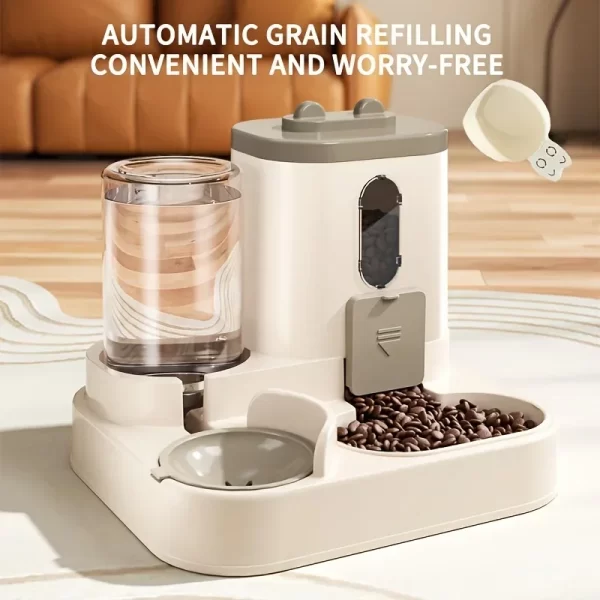 Distributeur d'eau et de nourriture pour chat 2 en 1, entièrement automatique intégré, distributeur d'eau et d'alimentation pour chat, distributeur d'eau mignon – Image 6
