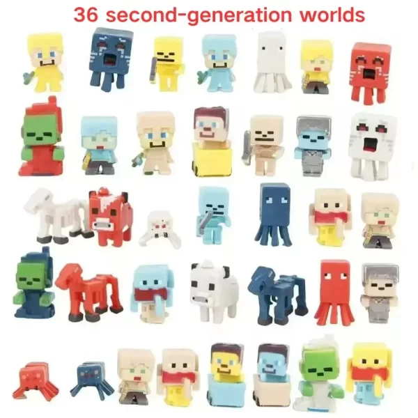 36 pièces Minecrafts Figure Steve Alex Zombie villageois figurines modèle Anime MC jeu jouet poupée Mini arme modèle enfant cadeau jouets – Image 5