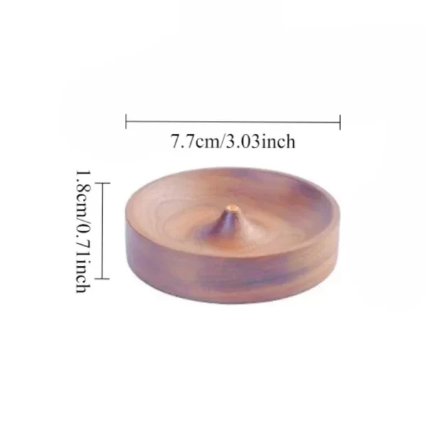 Bâton d'encens en bois massif, fait à la main, pour cérémonie du thé, brûleur d'encens rond, porte-plateau en bois d'agar – Image 5