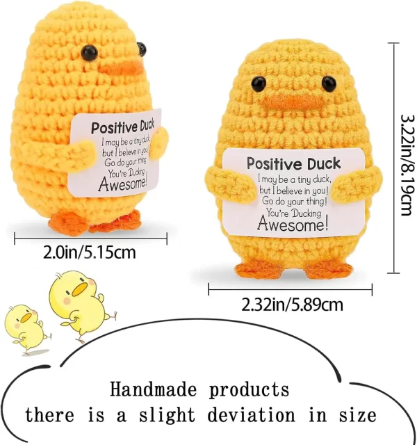 Poupée au Crochet de câlin de poche à énergie positive, Mini peluche tricotée à la main, pomme de terre, tortue, légumes, canard, cadeau de soutien amusant avec carte – Image 12