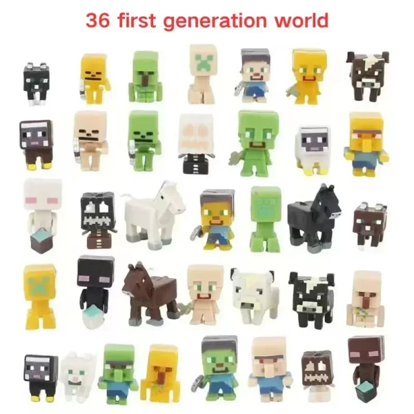 36 pièces Minecrafts Figure Steve Alex Zombie villageois figurines modèle Anime MC jeu jouet poupée Mini arme modèle enfant cadeau jouets – Image 4