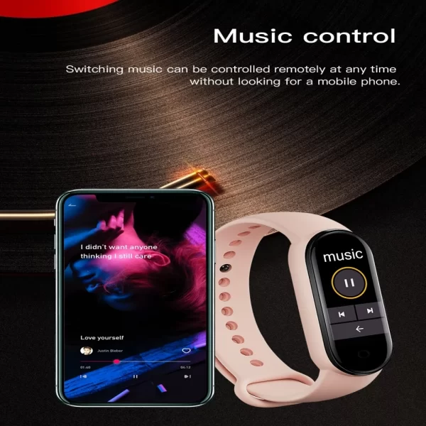 Montre intelligente de sport, contrôle de la musique, Fitness, piste de calories, Bracelet d'information sur le téléphone, rappel des pas, Bluetooth, bande M8 – Image 2
