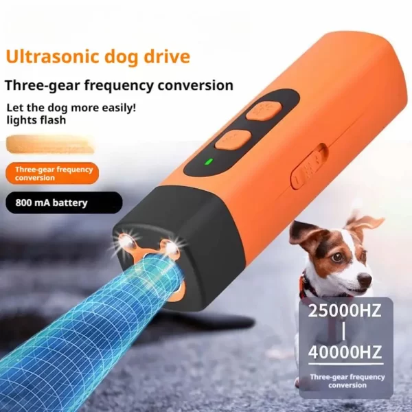 Répulsif ultrasonique pour chiens de compagnie, dissuasion des aboiements de chien avec lampe de poche LED, répulsif d'entraînement pour chiens rechargeables, outil Anti-aboiement – Image 3