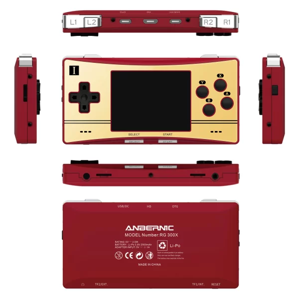 ANBERNIC RG300X Console de jeu Portable rétro 3.0 "écran IPS lecteur de jeu vidéo prise en charge HD Out construit 5000 jeux classiques cadeau pour enfants – Image 7