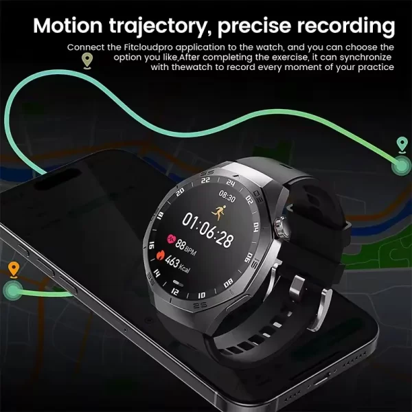 2025 nouveau pour Huawei GT5 Pro montre intelligente hommes AMOLED écran GPS surface de mouvement fréquence cardiaque Bluetooth appels SmartWatch étanche – Image 4