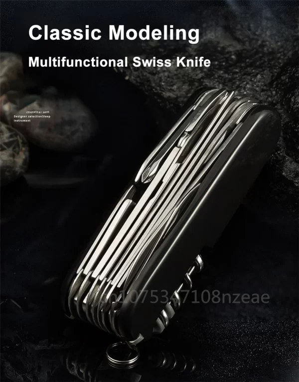 Couteau de poche multifonctionnel pliant de l'armée, outils à main suisses, outil opaque, équipement EDC, camping en plein air, survie – Image 8