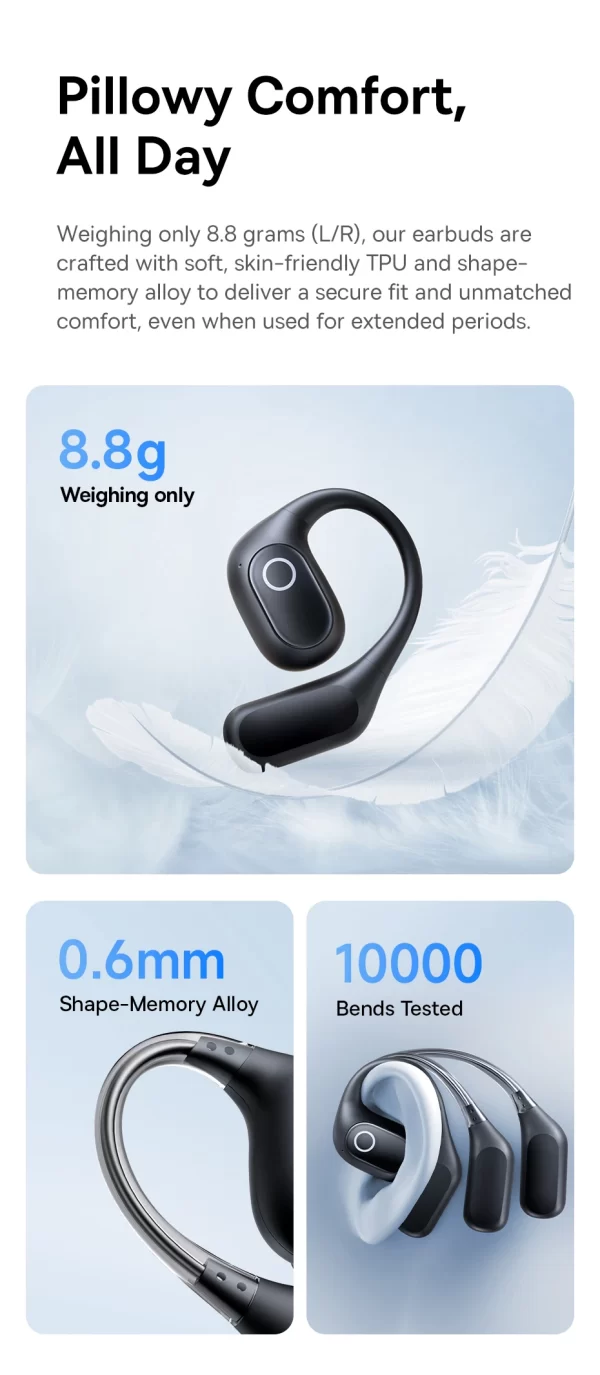 Baseus Eli 2i Fit écouteurs à oreille ouverte véritable sans fil Bluetooth 6.0 crochets d'oreille écouteurs IPX5 étanche sport écouteurs basse Boost – Image 12