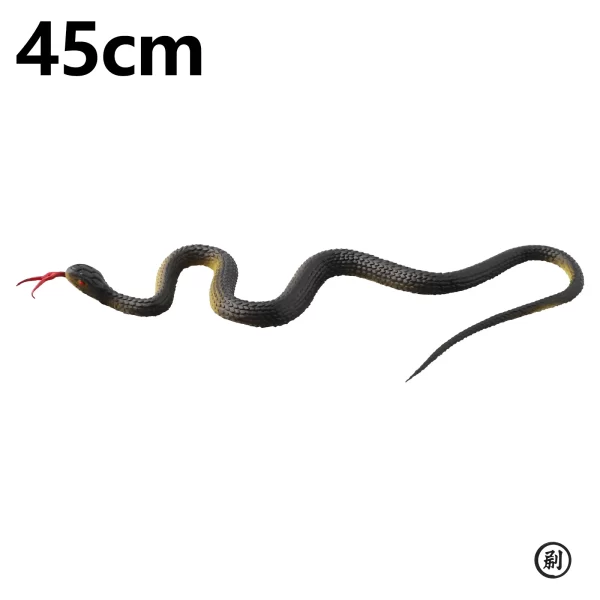 45cm faux jouet en caoutchouc réaliste serpent Simulation Anaconda effrayant Halloween pour effrayer les oiseaux accessoires farces truc jouet accessoires – Image 3