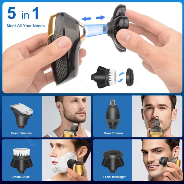 Rasoir pour hommes rasoir électrique puissant tête chauve rasoir barbe machine à raser pour hommes rasoir mari cadeau petit ami – Image 5