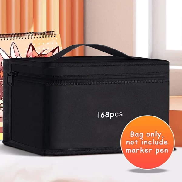 12/24/36/48 pièces sac à crayons Art marqueur stylo sac de rangement grande capacité toile marqueur stylo organisateur pliant carré marqueur stylo pochette – Image 11