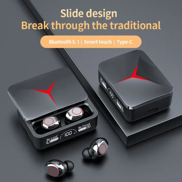 Écouteurs sans fil Bluetooth 5.3 TWS M90 avec micro, écouteurs de jeu, écouteurs de sport, casque pour iPhone, Xiaomi, original – Image 3