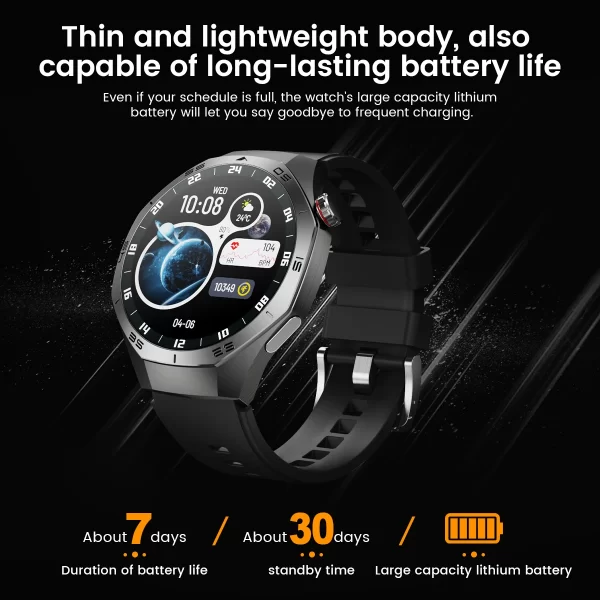 2025 nouveau pour Huawei GT5 Pro montre intelligente hommes AMOLED écran GPS surface de mouvement fréquence cardiaque Bluetooth appels SmartWatch étanche – Image 8