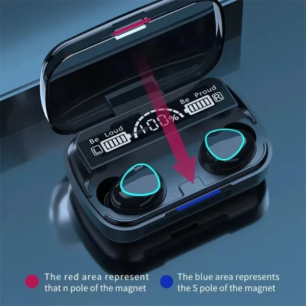 Casque Bluetooth M10 TWS avec boîtier de charge, écouteurs sans fil avec microphone, stéréo 9D, écouteurs de sport étanches, casque – Image 4