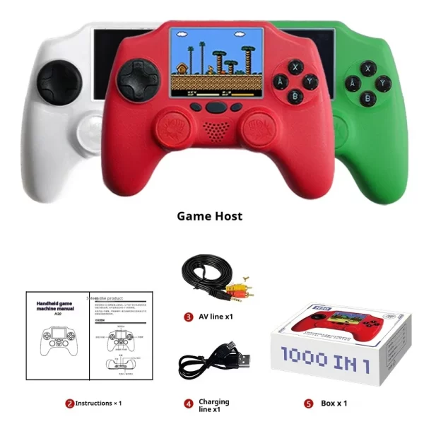 Console de jeu vidéo portable rétro H20, écran de 3.0 pouces, système 8 bits, 1000 jeux rétro intégrés, pour cadeaux de famille – Image 3