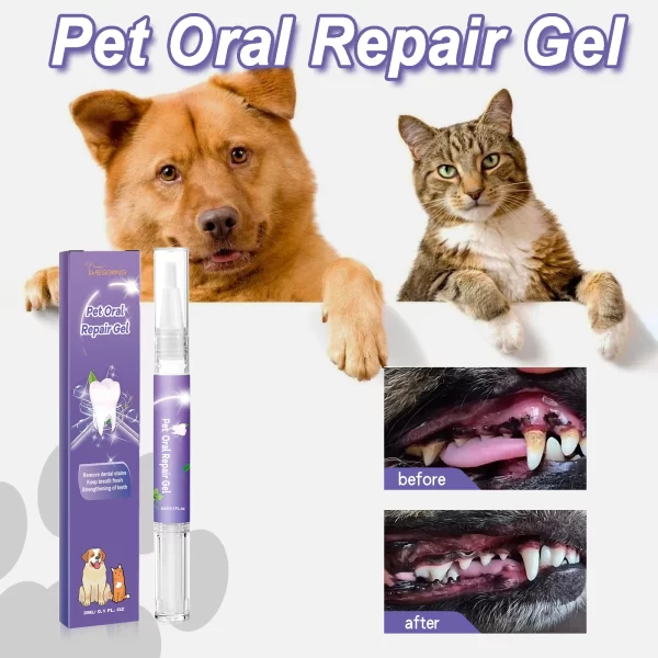 Gel de soin dentaire pour animaux de compagnie, 3ml, stylo de nettoyage des dents pour chiens et chats, haleine fraîche, contrôle du tartre, apaise les gencives, cuisson facile, formule de Soda – Image 4