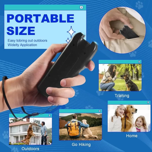 Répulsif à ultrasons portable 3 en 1 pour chien, dispositif anti-aboiement, dissuasif, dispositif d'entraînement pour animaux de compagnie – Image 5