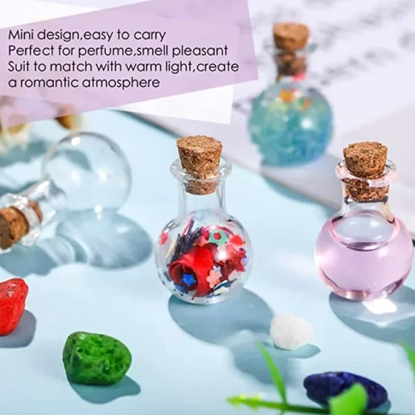 Petites bouteilles en verre, 10 pièces, bouteille de Potion Miniature, Mini flacons en verre de liège pour mariage – Image 8