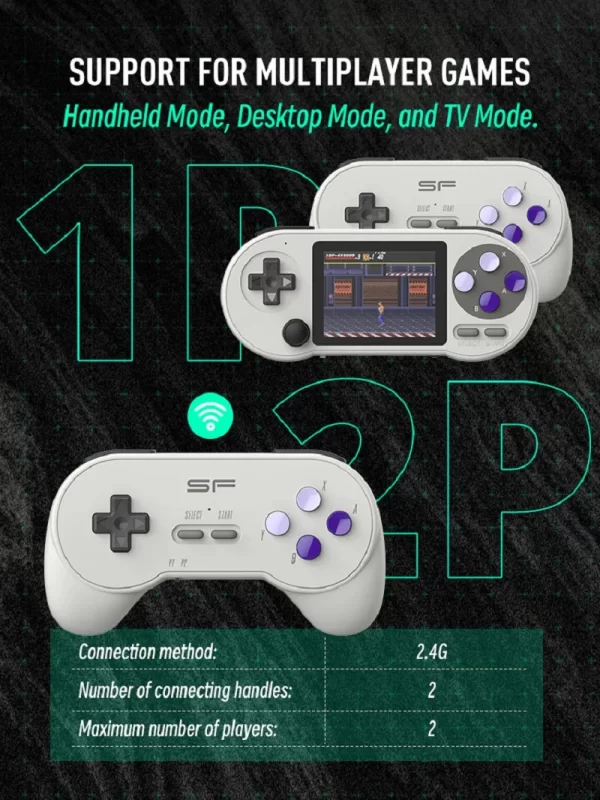 DATA FROG SF2000 Mini Console de jeu vidéo rétro 3 pouces IPS intégré 6000 jeux lecteur de jeu Portable prise en charge de la sortie TV AV – Image 3