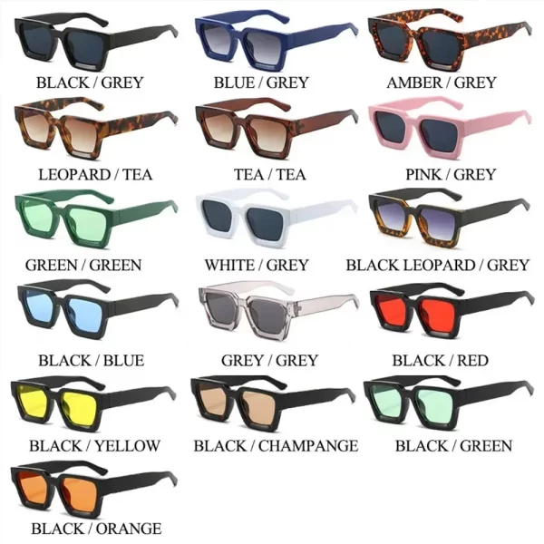 JNPCXI Mode Square Femmes Lunettes de soleil de luxe rétro Gradient Blue Designer Hommes Tendance Lunettes de soleil Ombres UV400 – Image 5