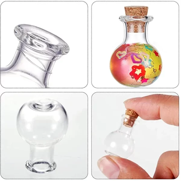 Petites bouteilles en verre, 10 pièces, bouteille de Potion Miniature, Mini flacons en verre de liège pour mariage – Image 5