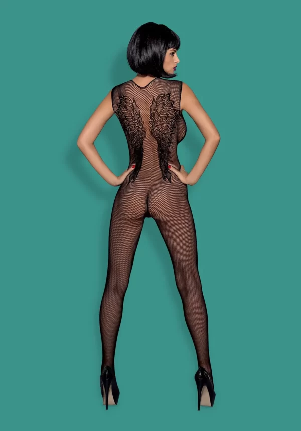 Body érotique à entrejambe ouvert, Lingerie noire, sous-vêtements Sexy porno sans manches pour femmes, Costume sans entrejambe – Image 4